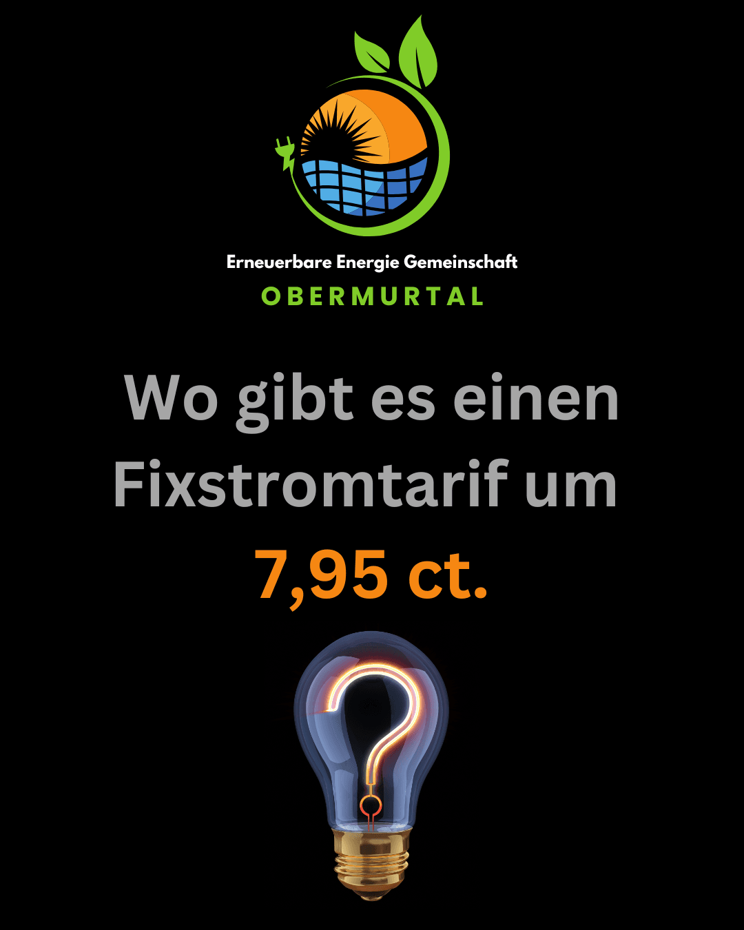 EEG Obermurtal Fixstromtarif 7,95 ct